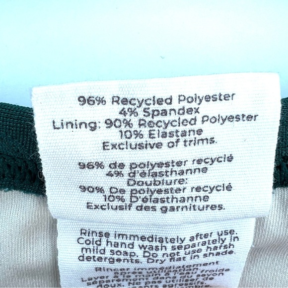 Peony Textured Belted High-Waisted Tie Two Piece Swimsuit Bikini Green Small - Picture 11 of 16